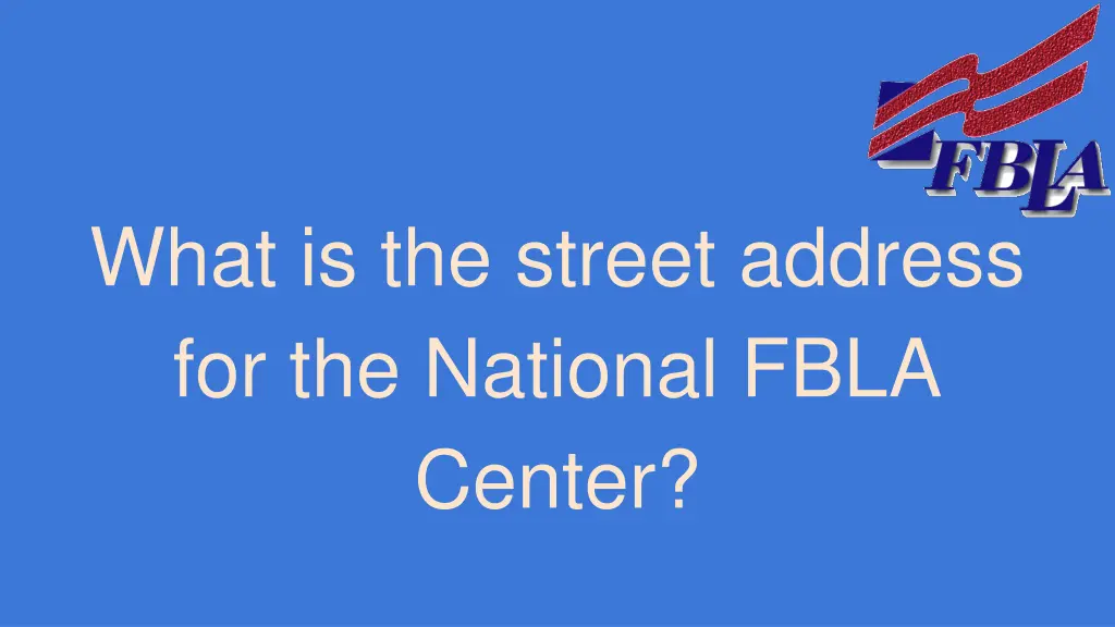 what is the street address for the national fbla