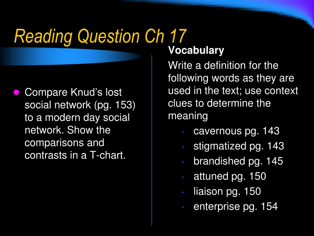 reading question ch 17