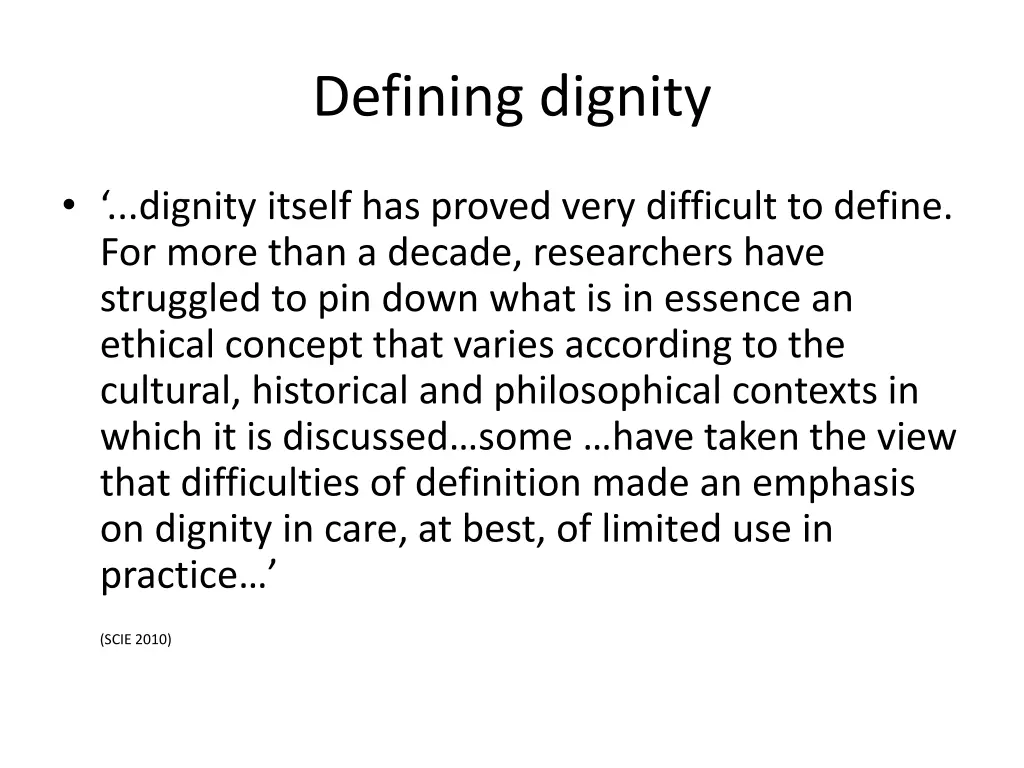 defining dignity