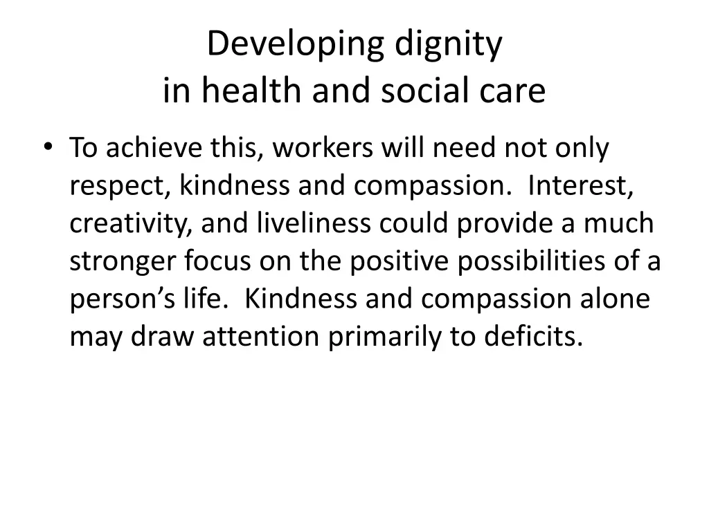 developing dignity in health and social care 2