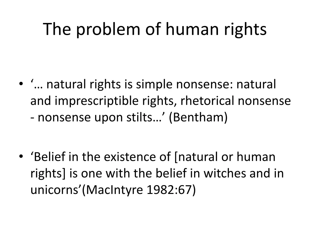 the problem of human rights