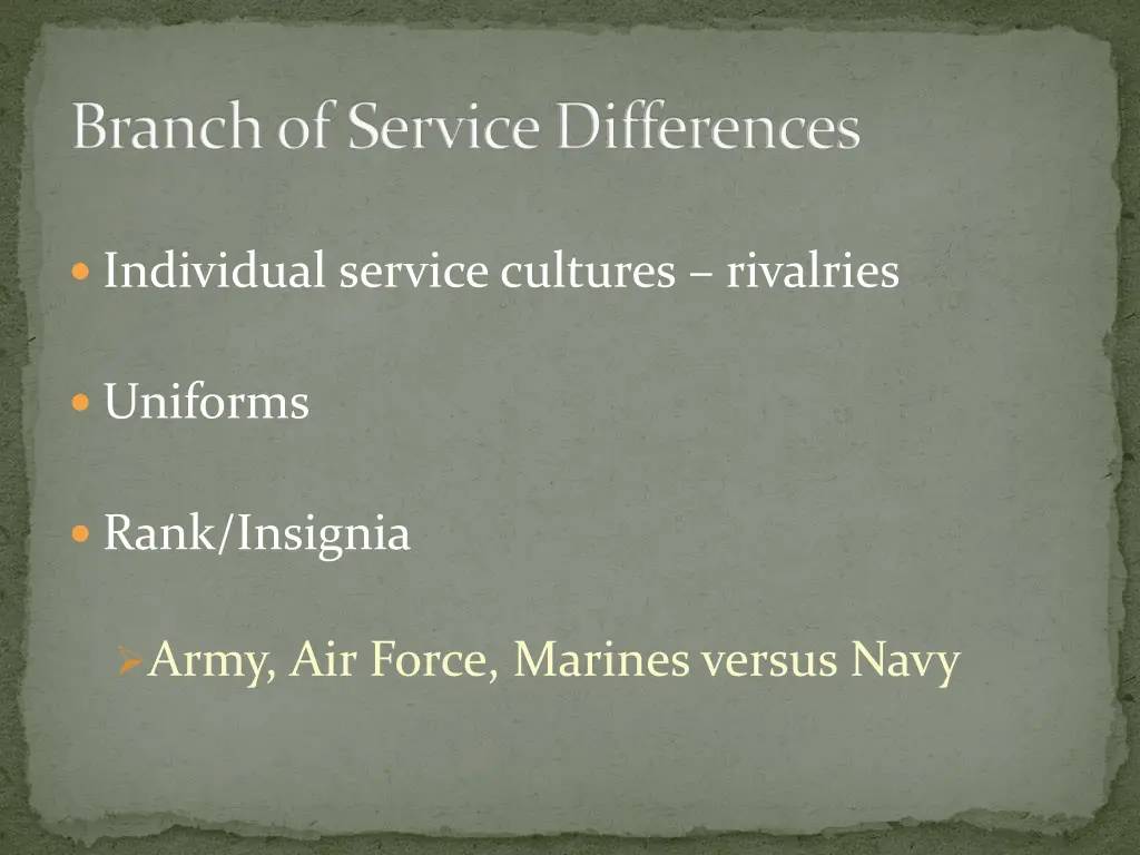 branch of service differences