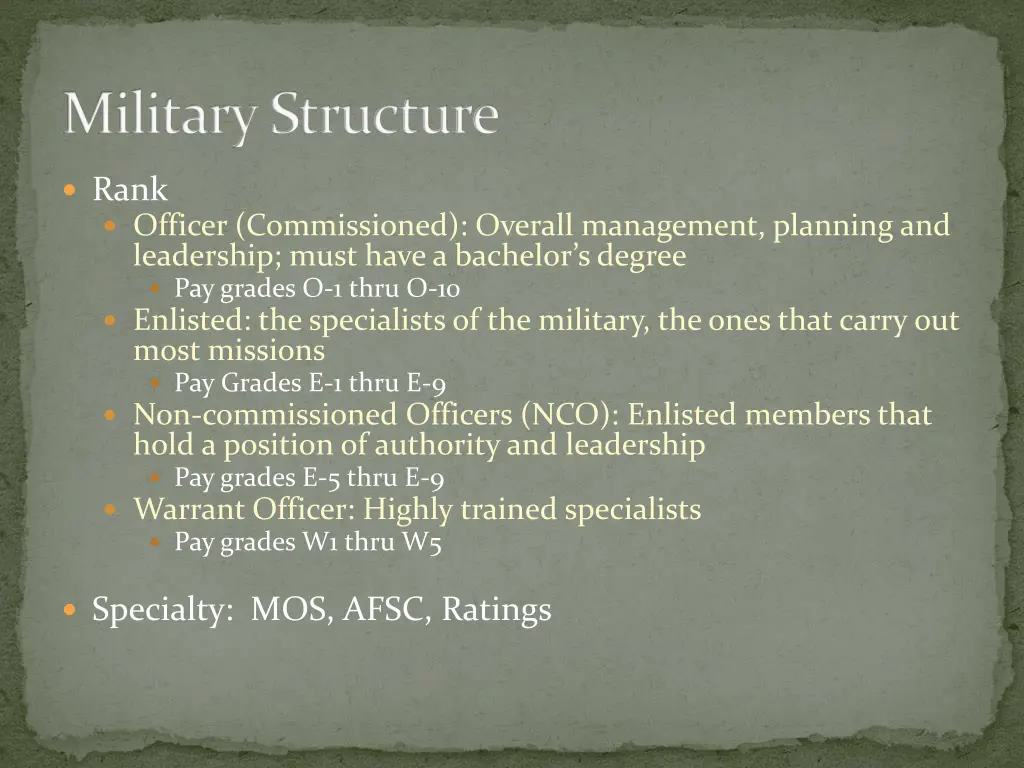 military structure