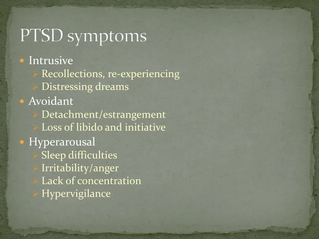 ptsd symptoms