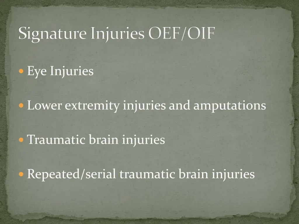 signature injuries oef oif