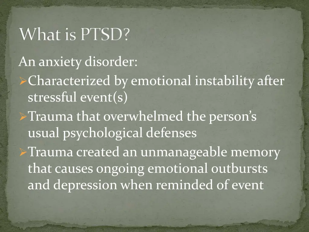 what is ptsd