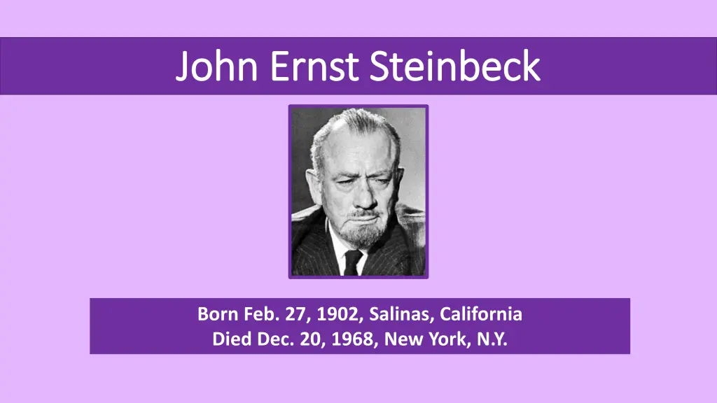 john ernst steinbeck john ernst steinbeck