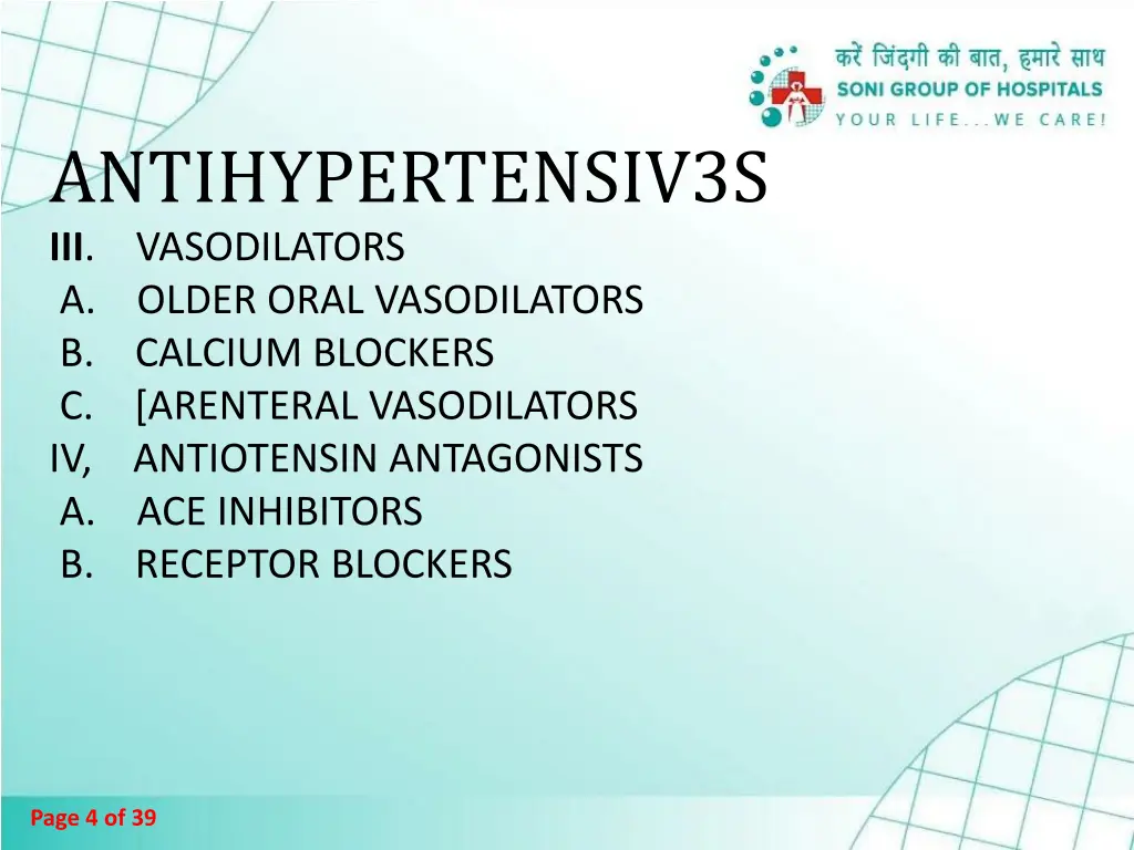 antihypertensiv3s iii vasodilators a older oral