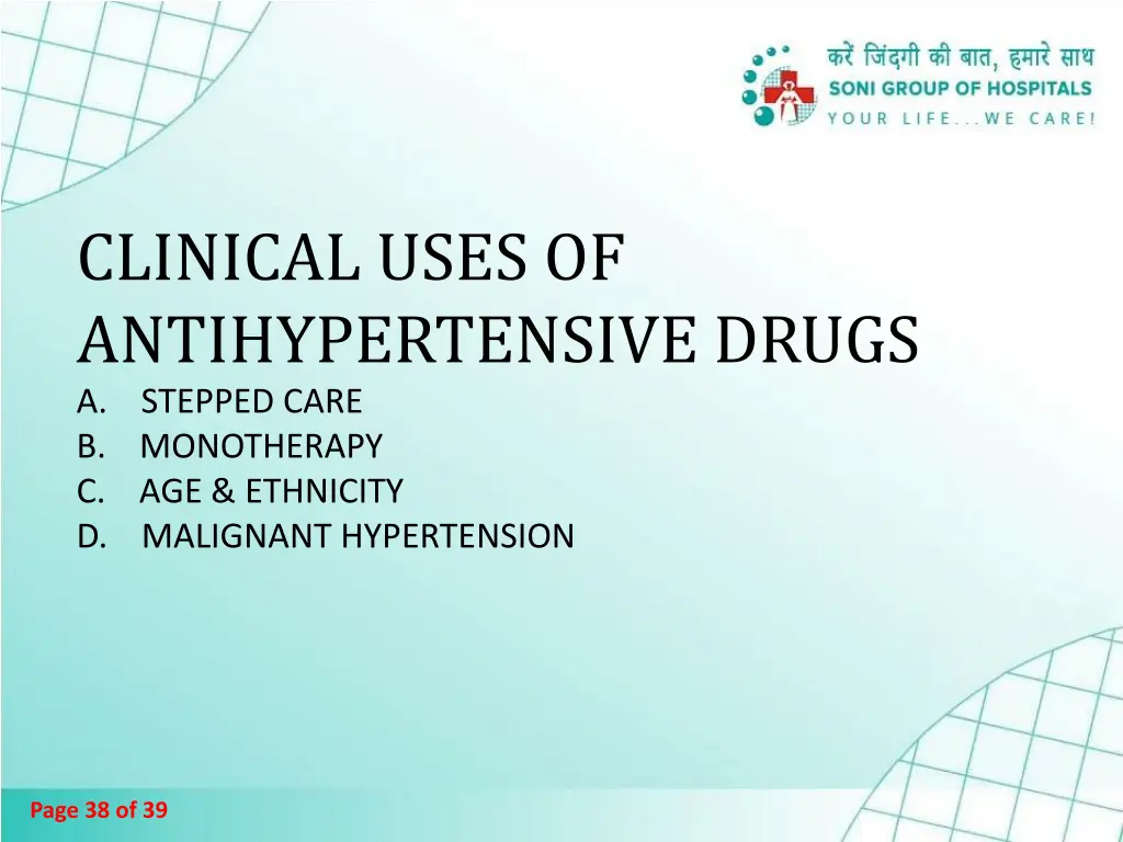 clinical uses of antihypertensive drugs a stepped