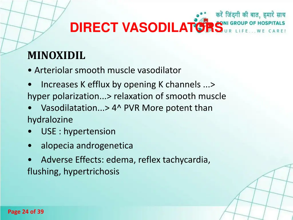 direct vasodilators