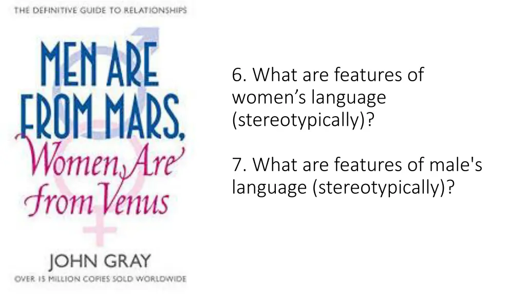 6 what are features of women s language