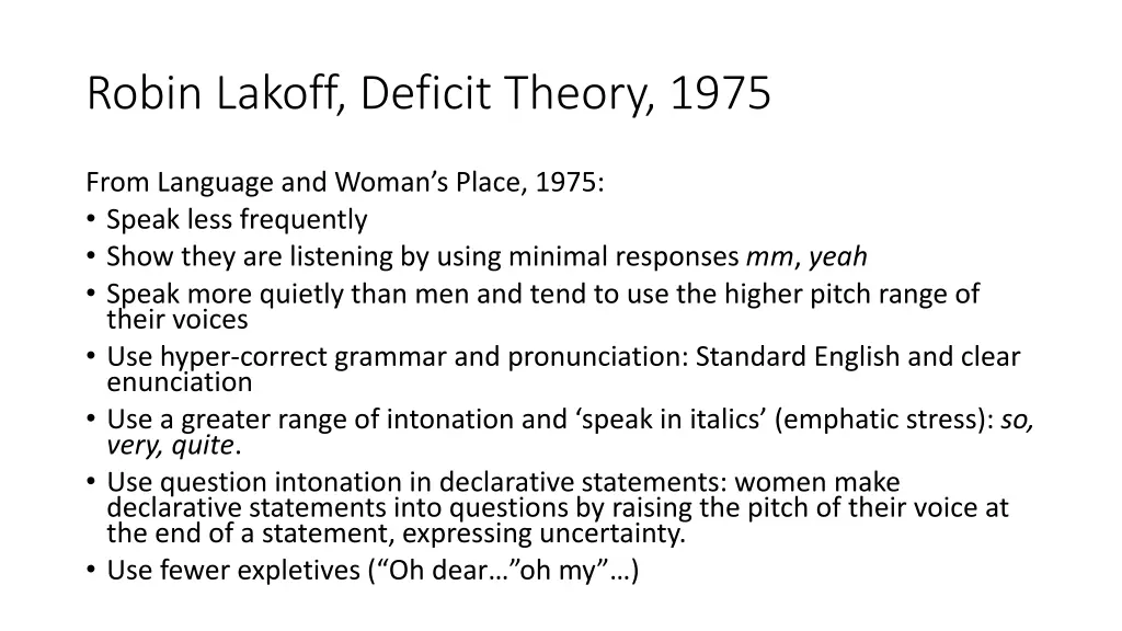 robin lakoff deficit theory 1975