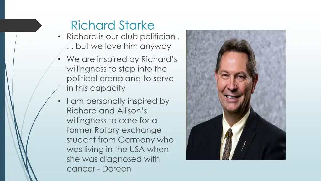 richard starke richard is our club politician