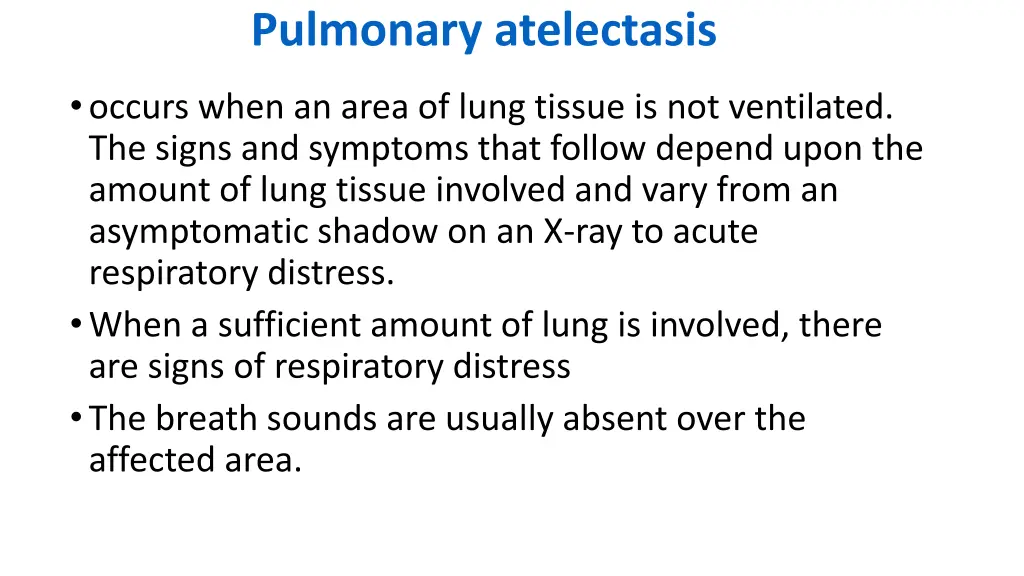 pulmonary atelectasis