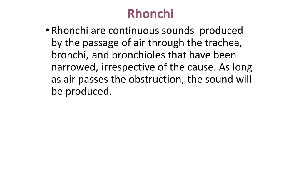 rhonchi