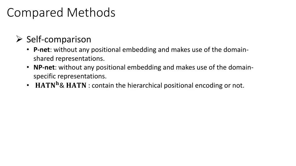 compared methods 1