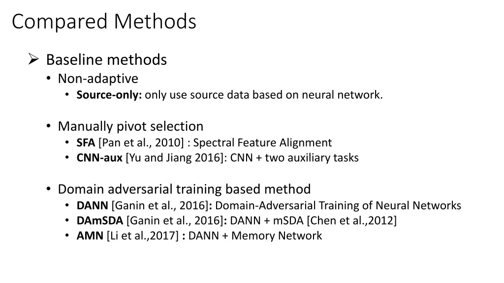 compared methods