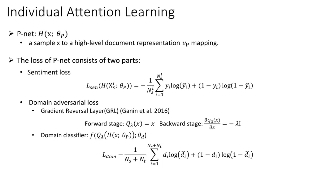 individual attention learning