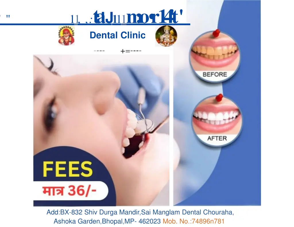 11 ta j 1 111 m o r14 t dental clinic