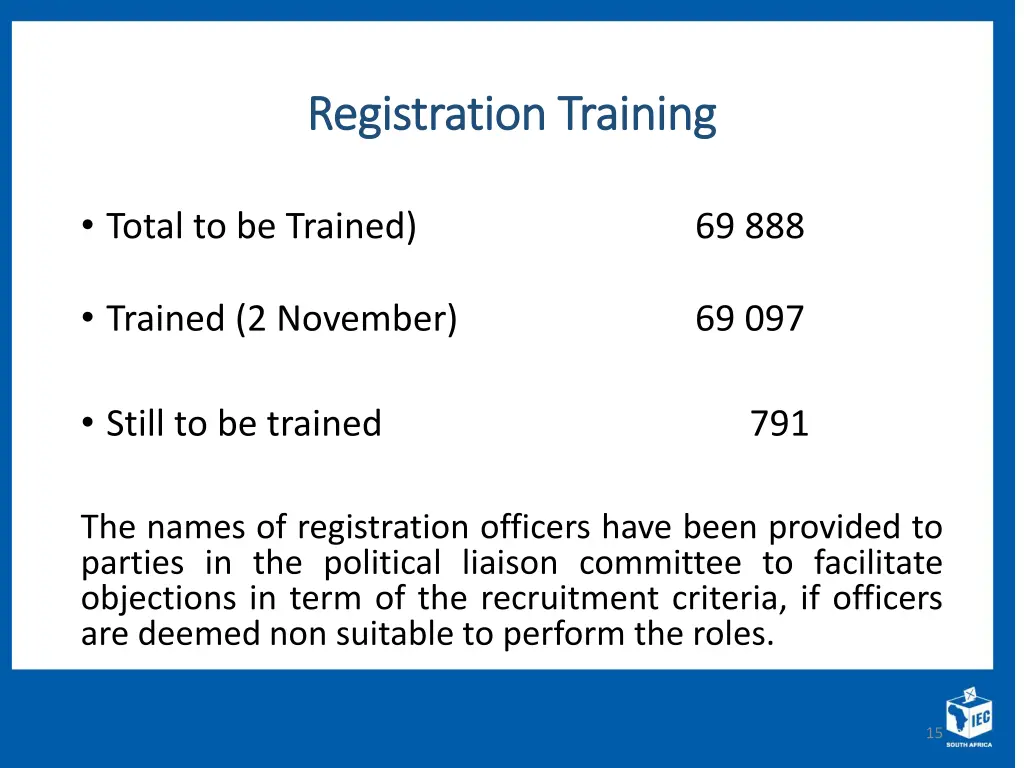 registration training registration training