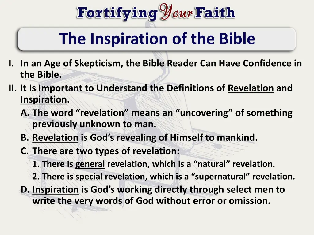 the inspiration of the bible