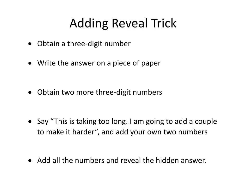 adding reveal trick