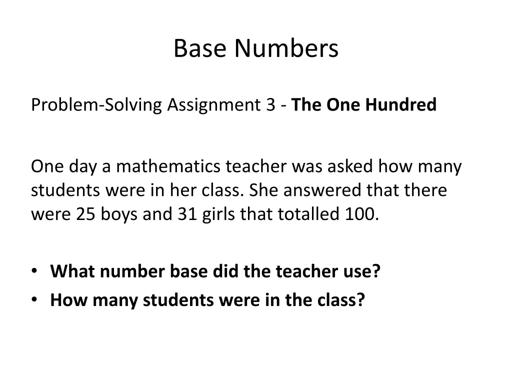 base numbers