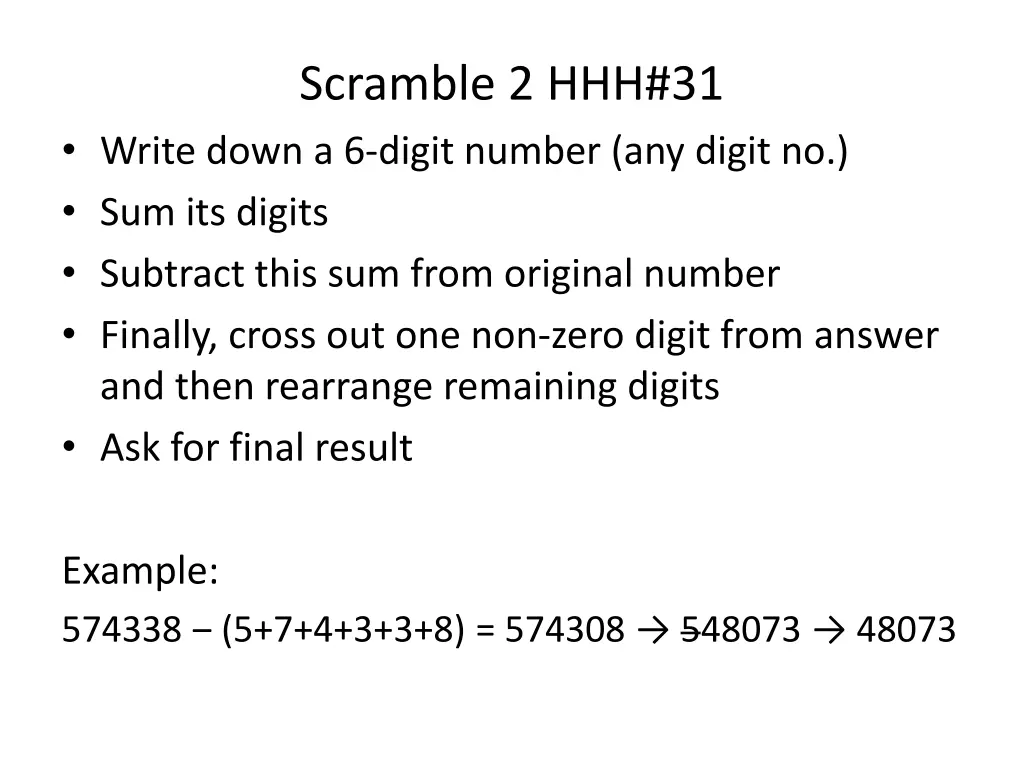 scramble 2 hhh 31