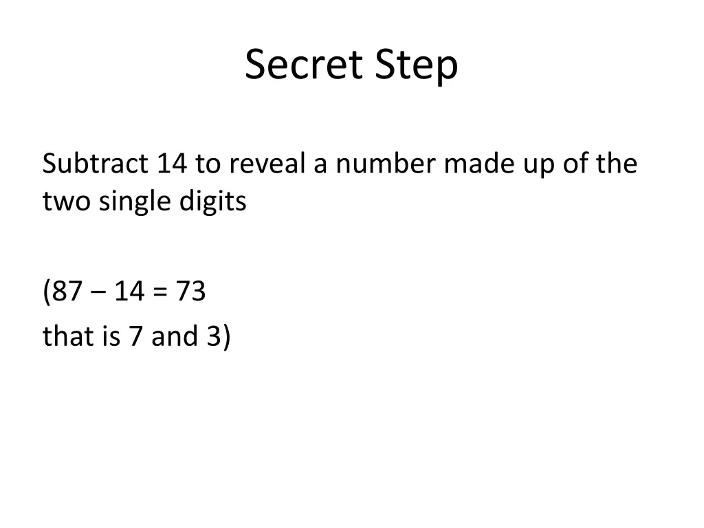 secret step