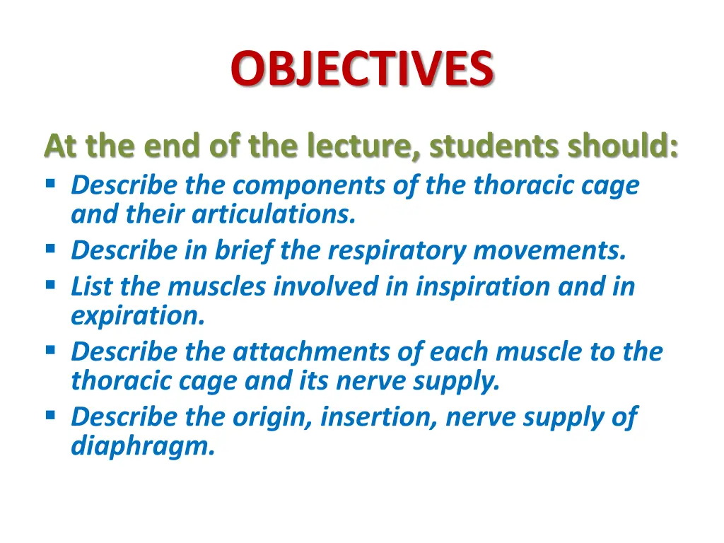 objectives