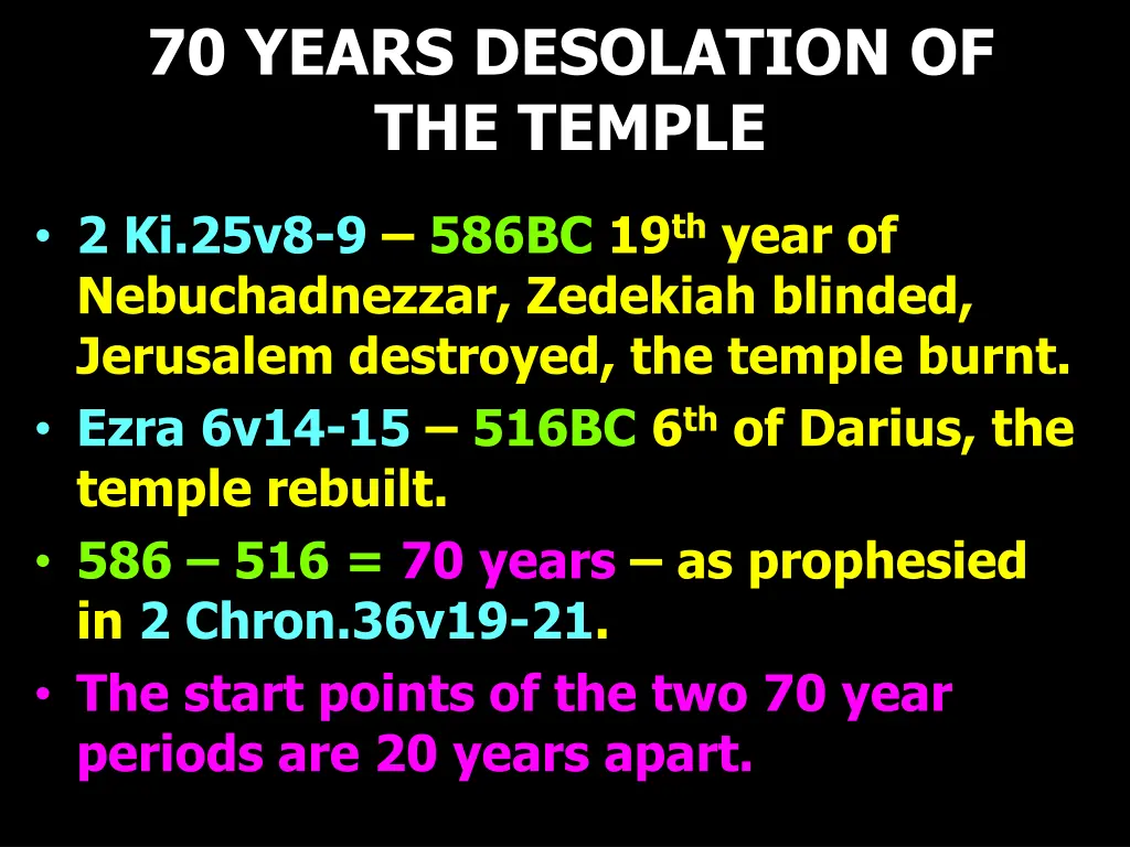 70 years desolation of the temple