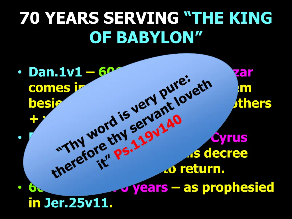 70 years serving the king of babylon