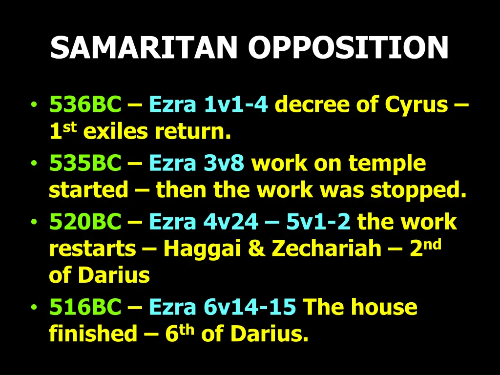 samaritan opposition