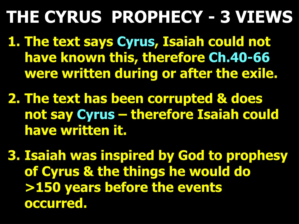 the cyrus prophecy 3 views