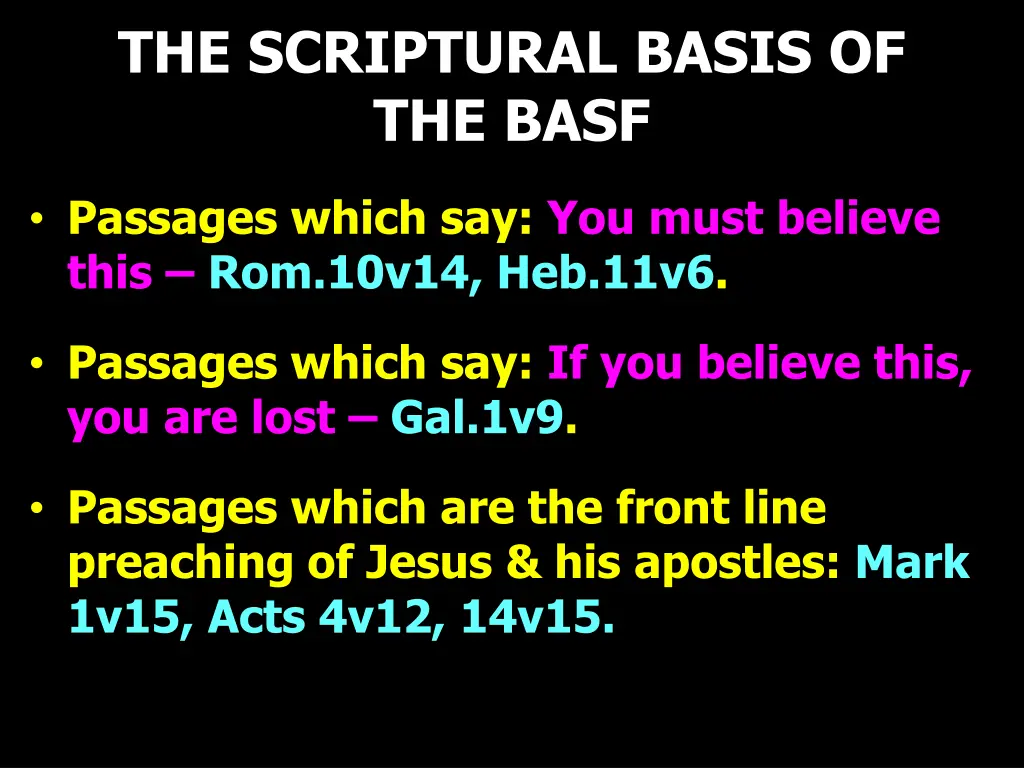 the scriptural basis of the basf