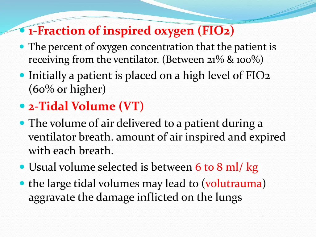 1 fraction of inspired oxygen fio2 the percent