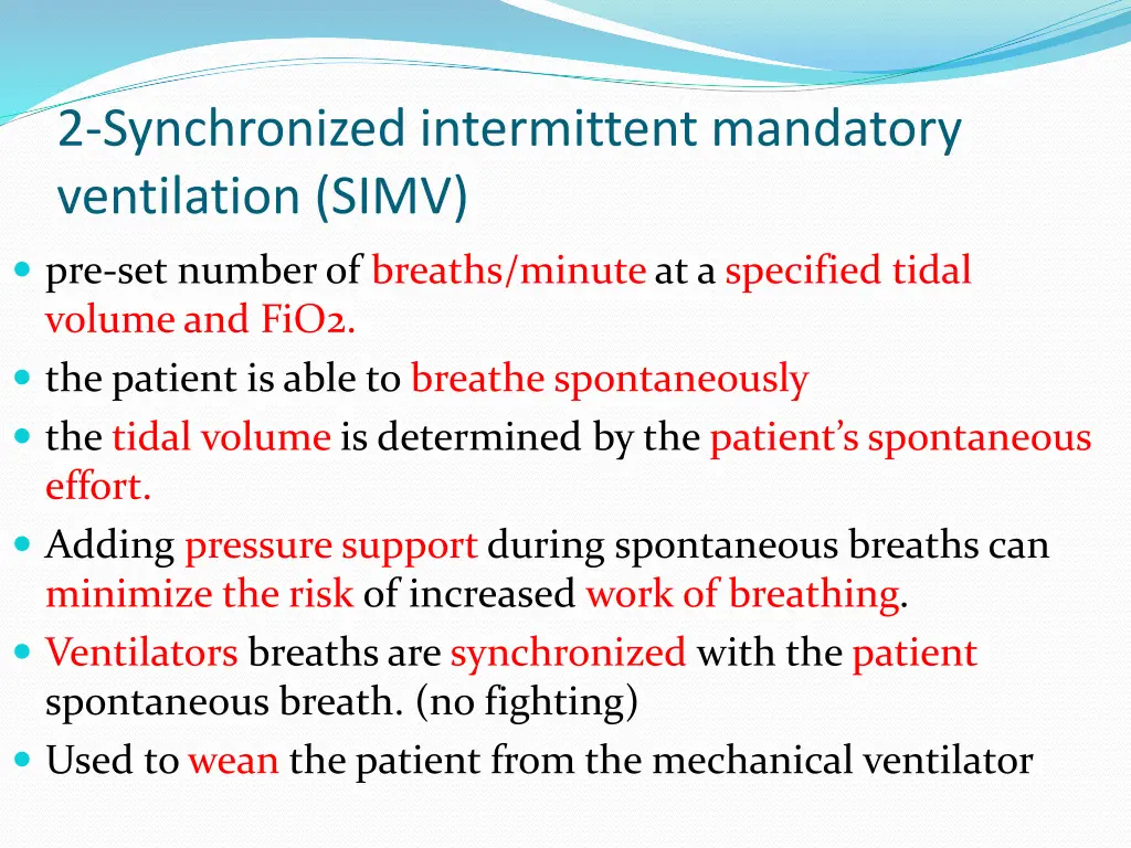 2 synchronized intermittent mandatory ventilation