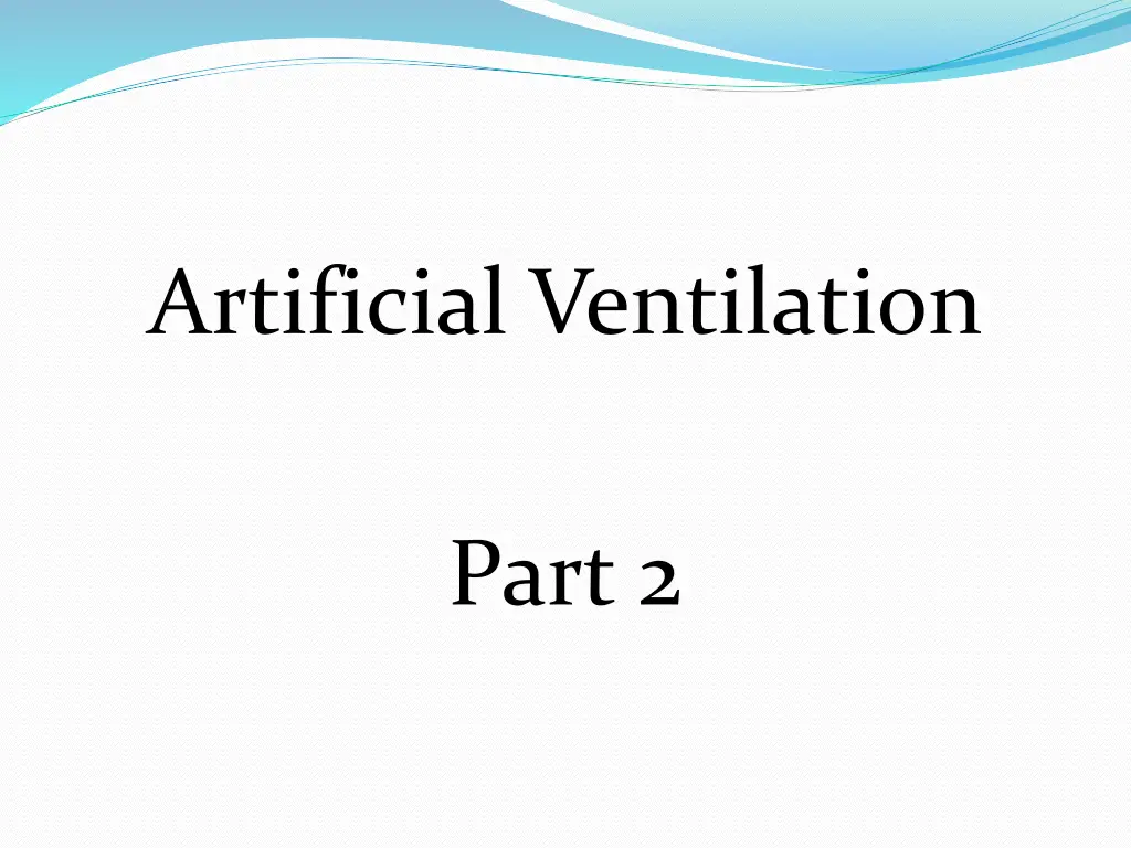 artificial ventilation