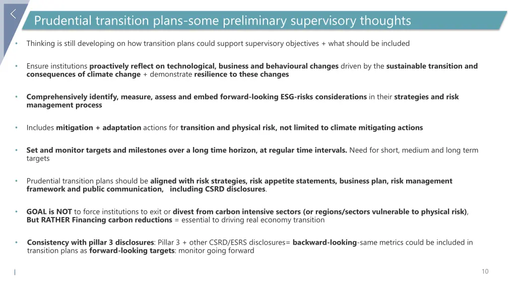 prudential transition plans some preliminary