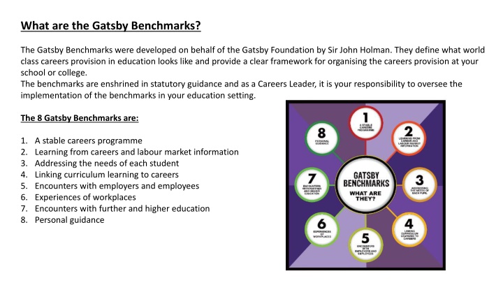 what are the gatsby benchmarks