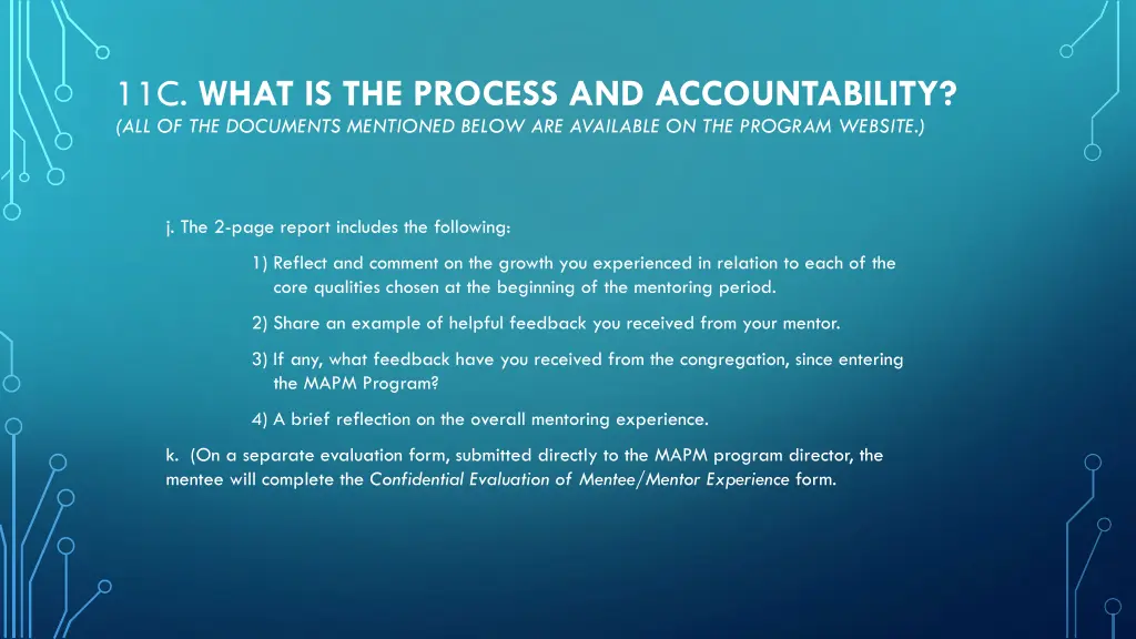 11c what is the process and accountability