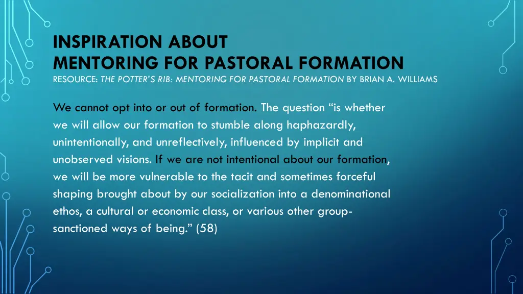 inspiration about mentoring for pastoral 21