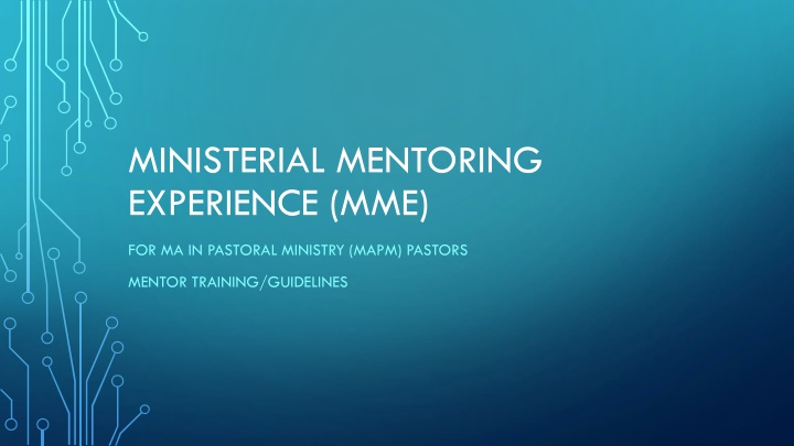 ministerial mentoring experience mme