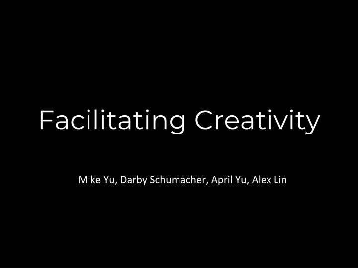 facilitating creativity