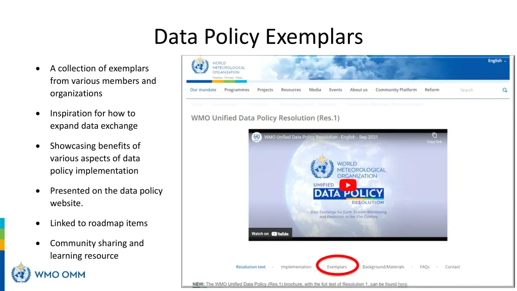 data policy exemplars