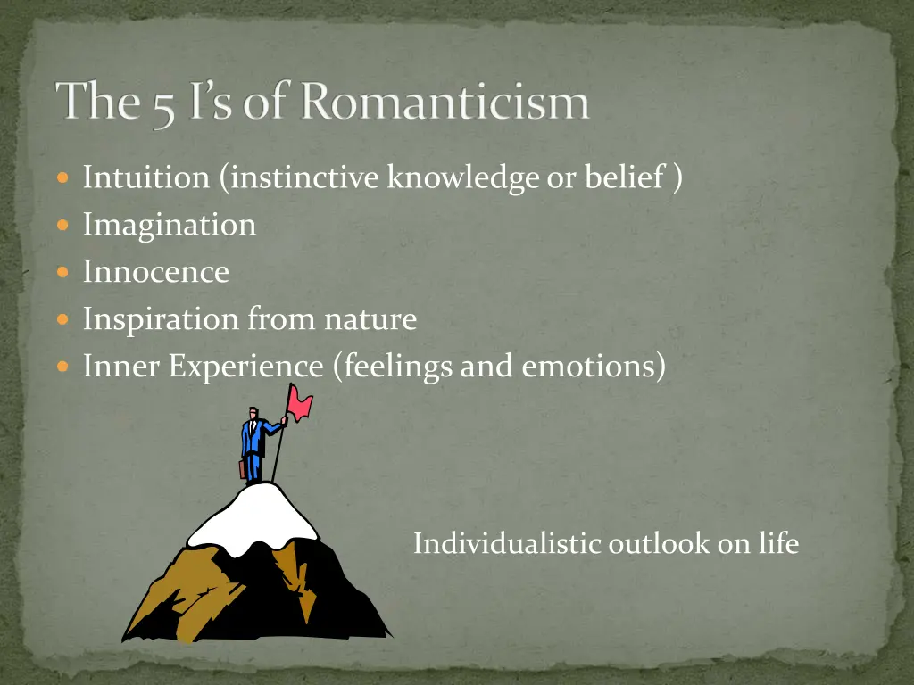 the 5 i s of romanticism