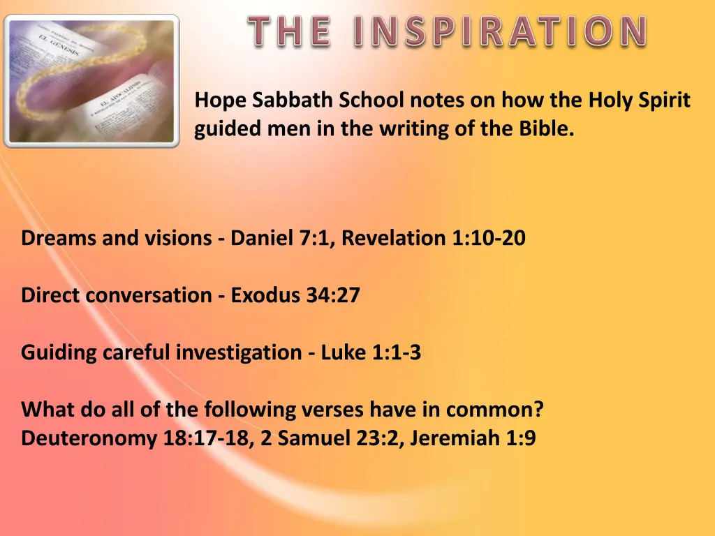 hope sabbath school notes on how the holy spirit