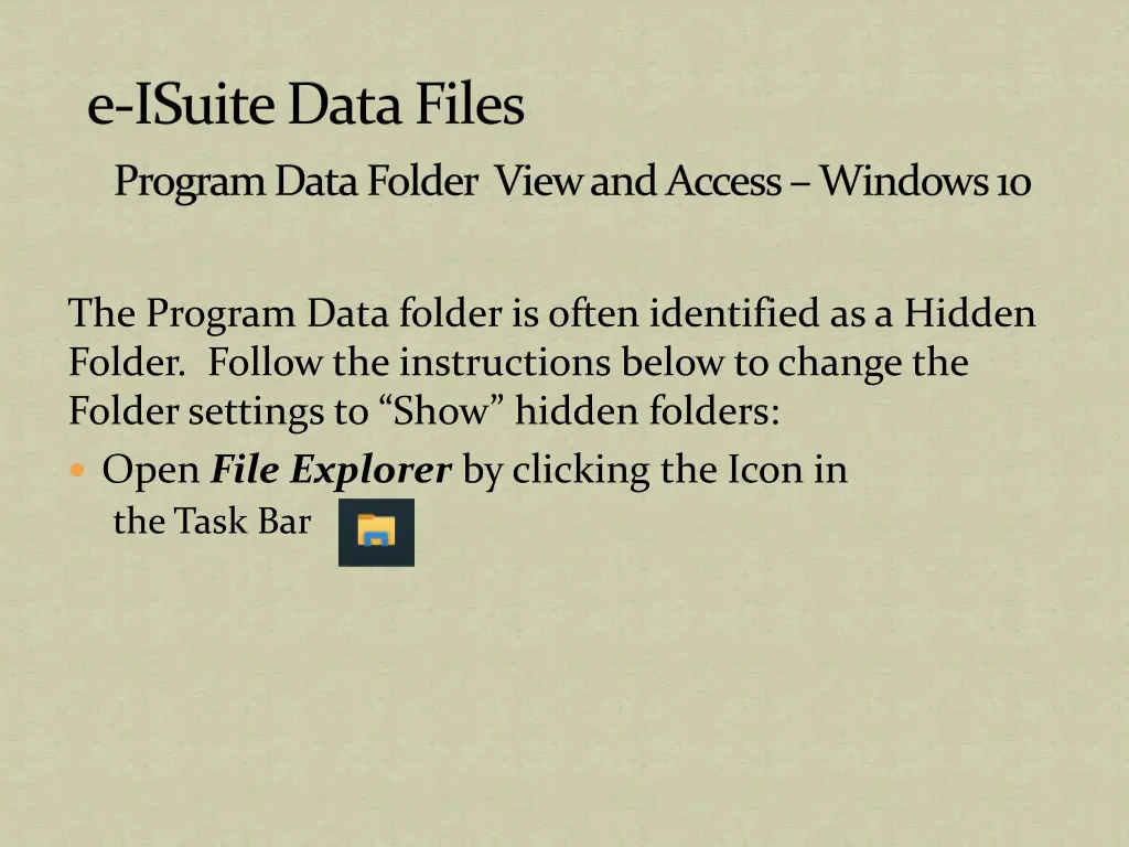 e isuite data files