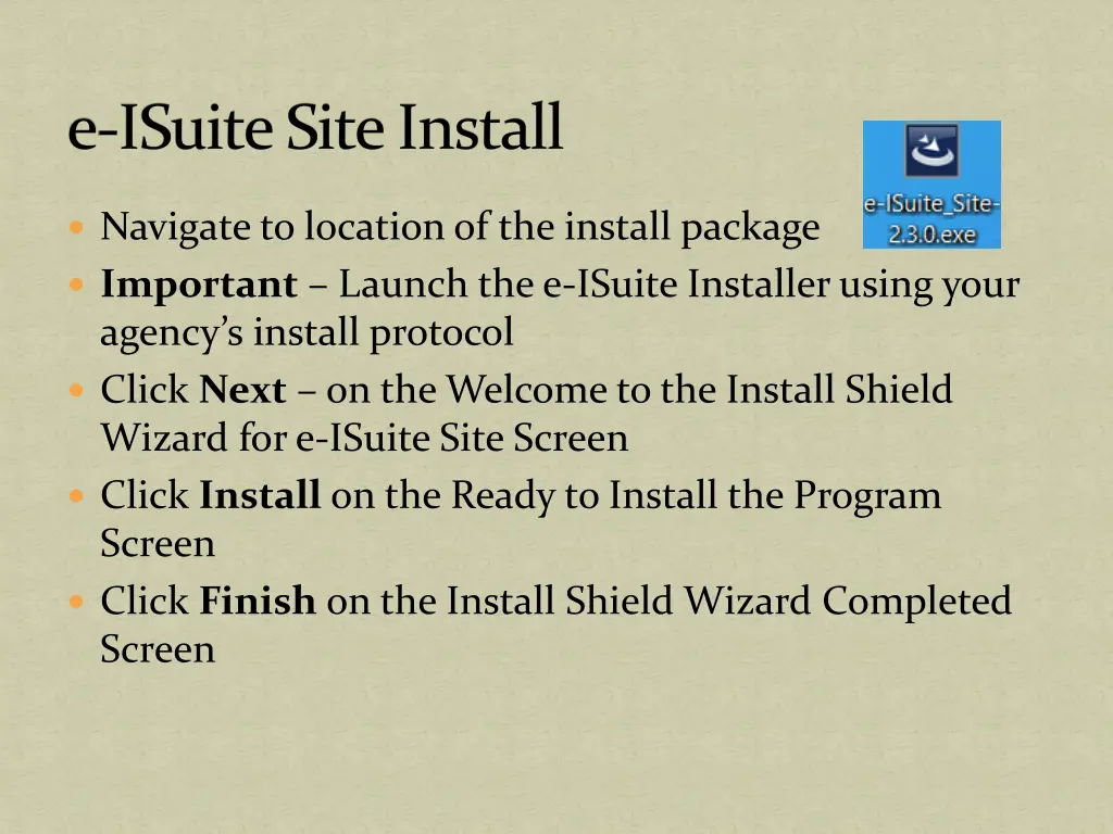 e isuite site install