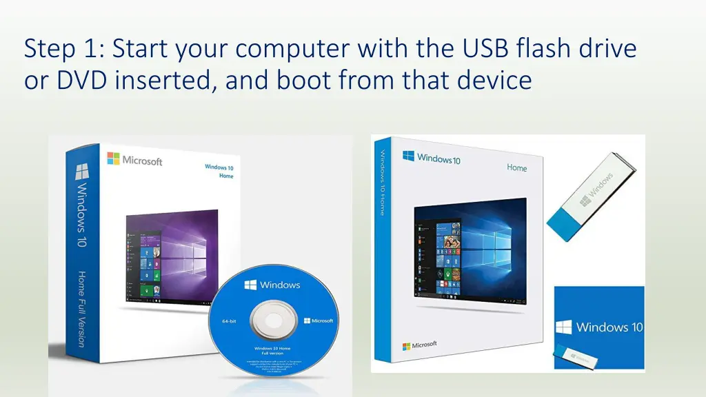 step 1 start your computer with the usb flash